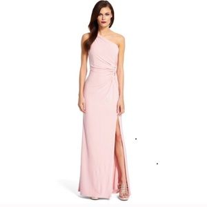Elegant Adrianna Papell one shoulder gown.